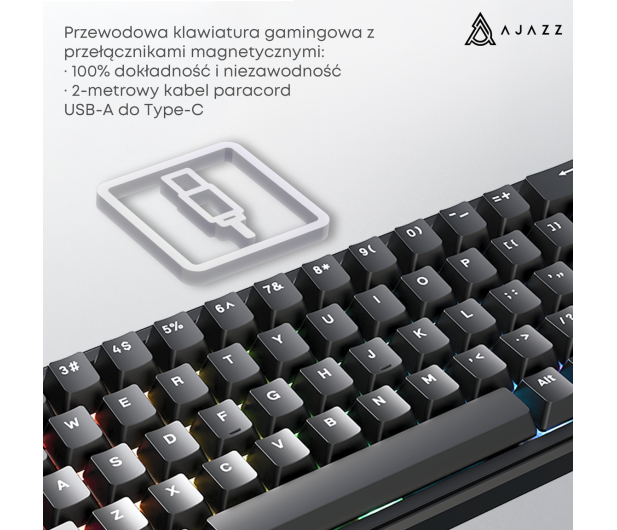 Ajazz AK680 MAX Magnetic Switch RGB czarna - 1536357 - zdjęcie 8